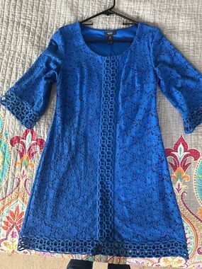 Alfani Cobalt Blue Lace Mini Dress